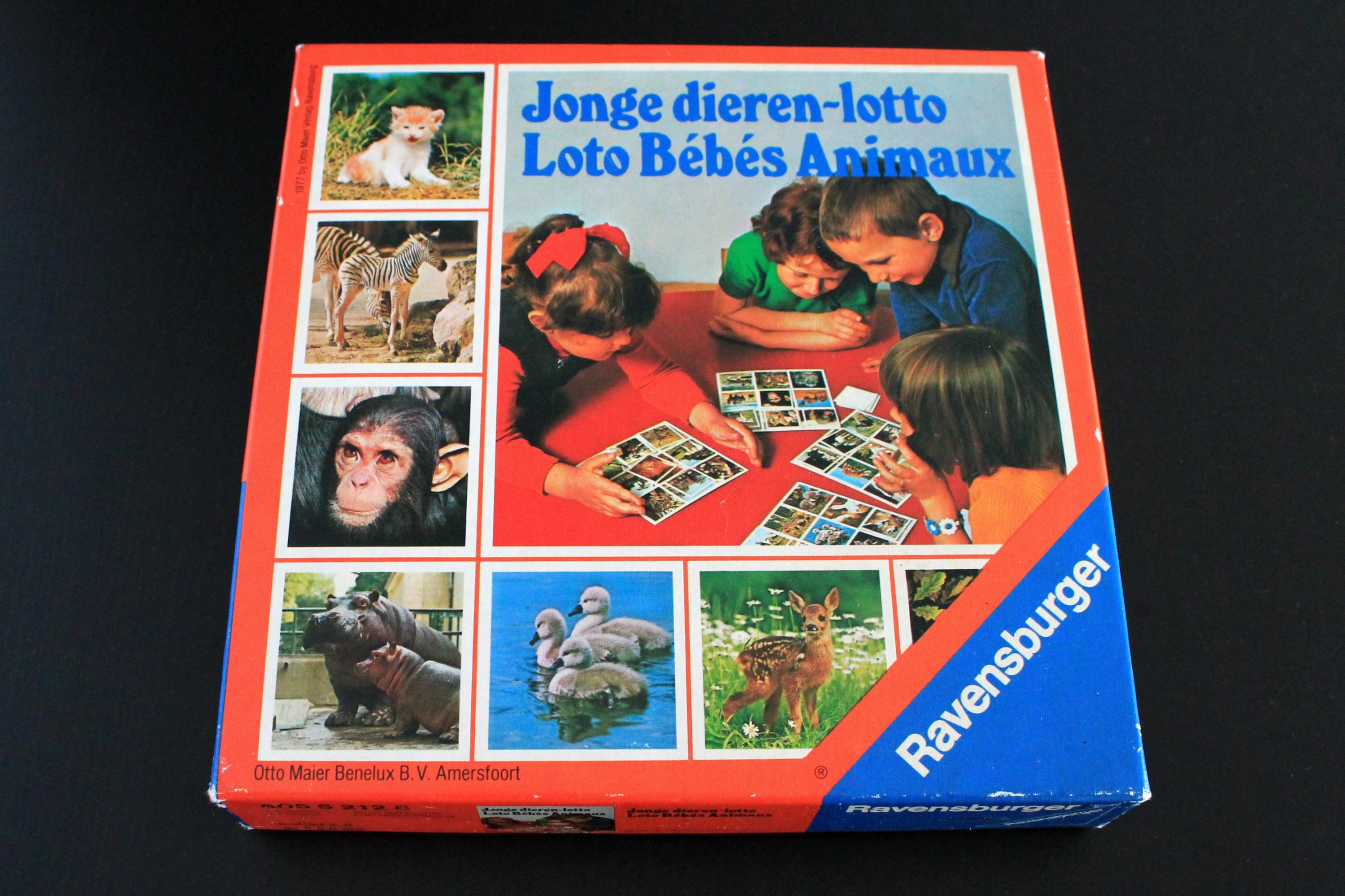 Ravensburger Baby Animals Lotto 1977 | Family Children 4+ Table Game | Dutch Vintage Toys | Playing Cards | Jonge Dieren Lotto | Otto Maier