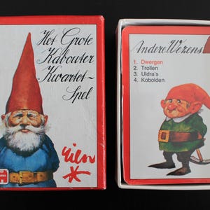 SELLADO David el Gnomo Vintage Quartet | El gran cuarteto de gnomos Juego 1982 Jumbo | Cuartetos van a pescar | David el gnomo Rien Poortvliet
