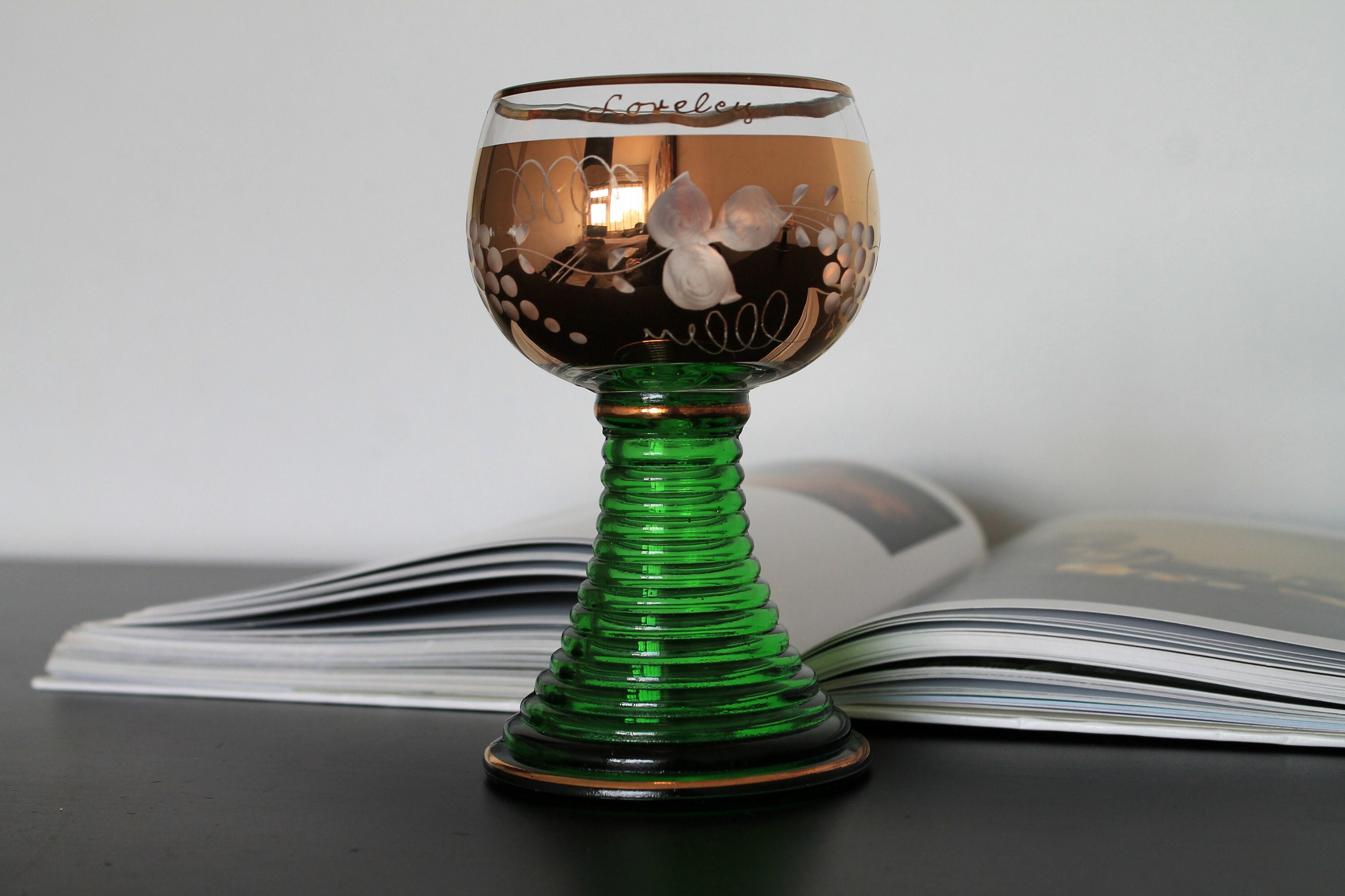 German green stem wine glasses - Etsy 日本