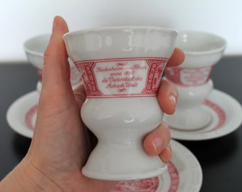 Rüdesheimer Kaffee SMALL Cup Platillo Set RARE | Villeroy & Boch Heinrich | Café irlandés alemán rosa vintage Rüdesheim am Rhein Asbach Uralt