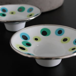 IKEA Enamel Metal Tea Light Holders | Votive Vintage Retro | Pair Set of Two Candle Holders Pastel Colors Blue Green | Scandinavian Design
