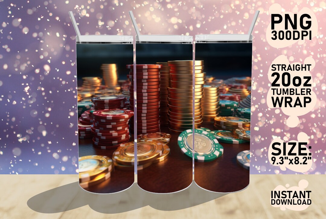 3D Casino Chips Tumbler Wrap Sublimation PNG 3D Poker Chips - Etsy