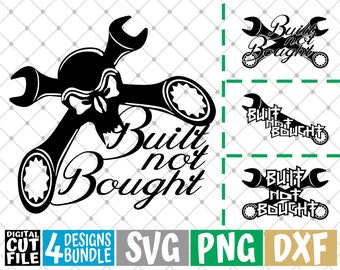 4x Built Not Bought Designs Bundle svg, Car svg, Drift svg, Skull svg, Tuning svg, File for Cricut, Silhouette, Vector, svg files for cricut