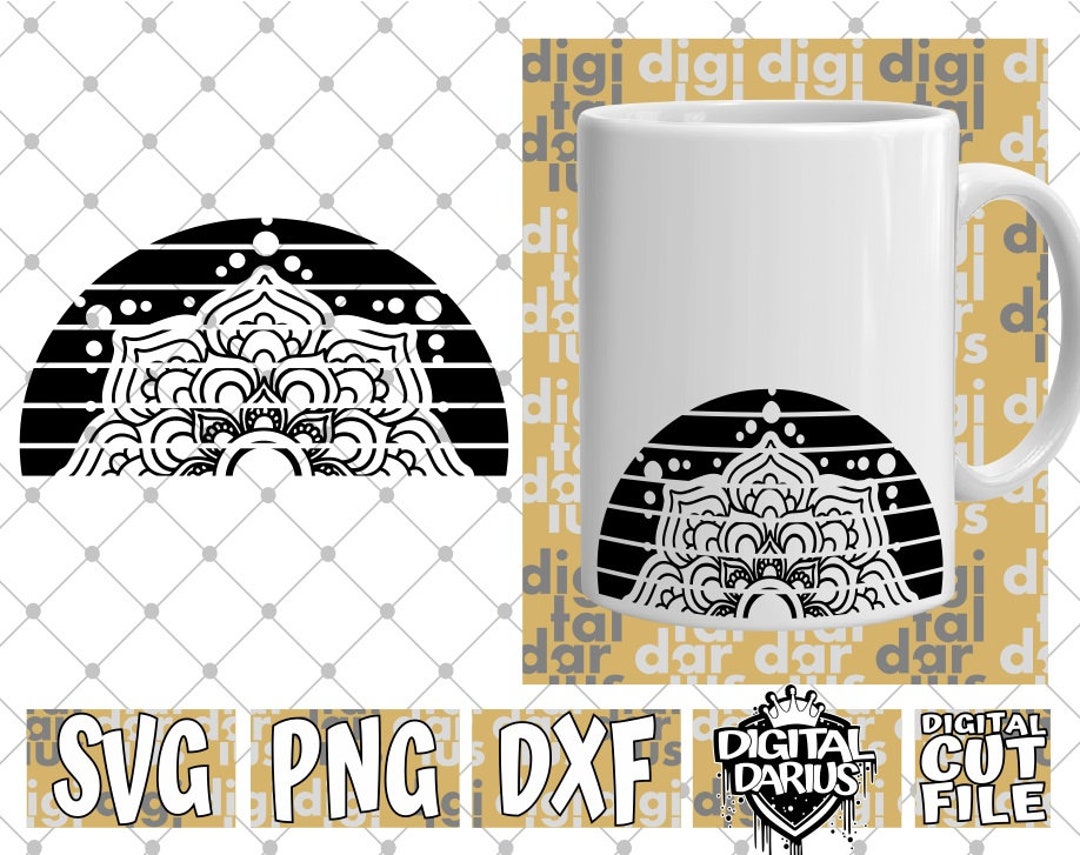 Half Flower Mandala Svg Zentangle Svg Monogram Sunflower - Etsy