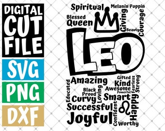 Leo svg, Zodiac Sign svg, Horoscope svg, Astrology, Afro woman svg, Melanin svg,File for Cricut, Silhouette, Vector, svg files for cricut