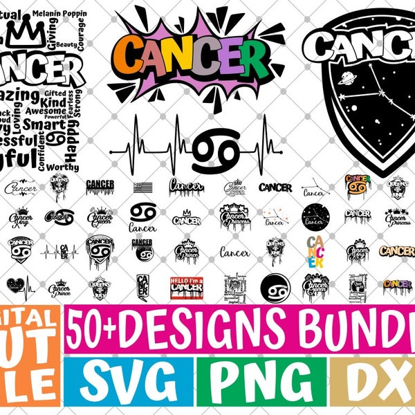 50x Cancer Zodiac Sign Bundle svg, Horoscope svg, Astrology Svg, constellation svg,File for Cricut, Silhouette, Vector, svg files for cricut