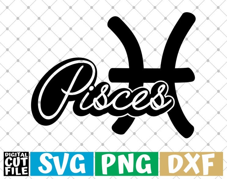 Pisces Sign svg, Zodiac Sign svg, Horoscope svg, Astrology svg, Zodiac Glyphs Svg, File for Cricut, Silhouette, Vector, svg files for cricut image 1