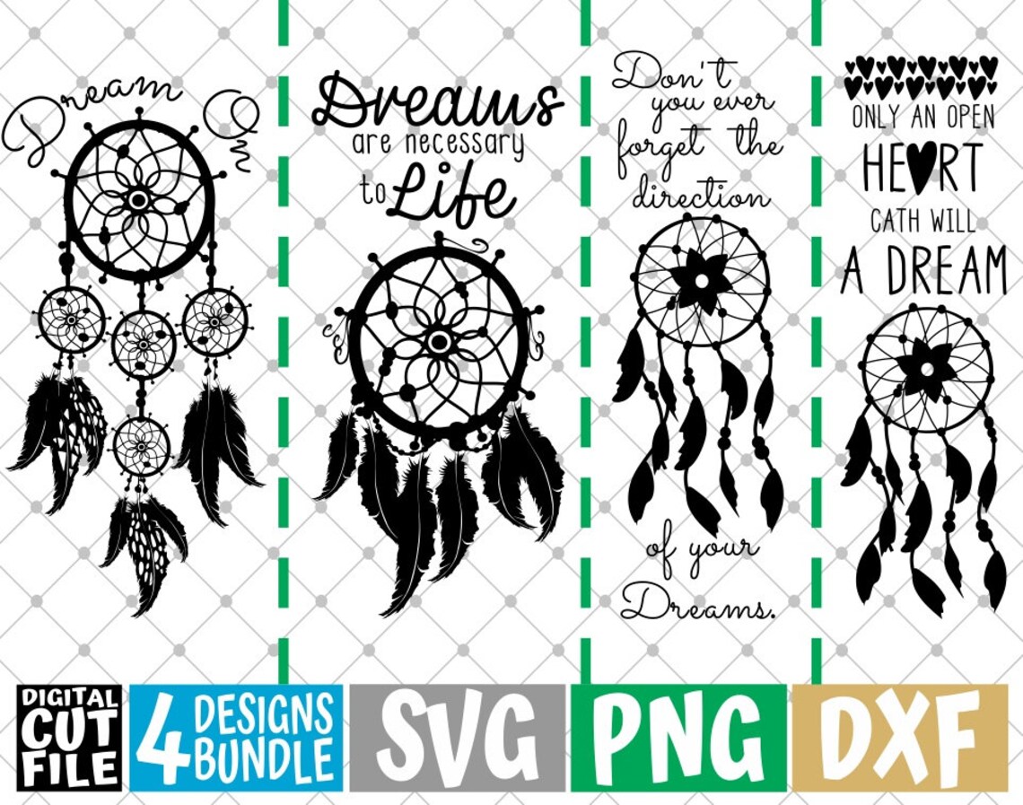 Download 4x Dreams On Designs Bundle svg Feather svg Boho | Etsy