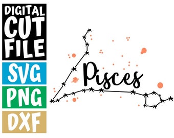 Pisces Zodiac Sign svg, Horoscope svg, Astrology Svg, constellation svg, stars svg,File for Cricut, Silhouette, Vector, svg files for cricut