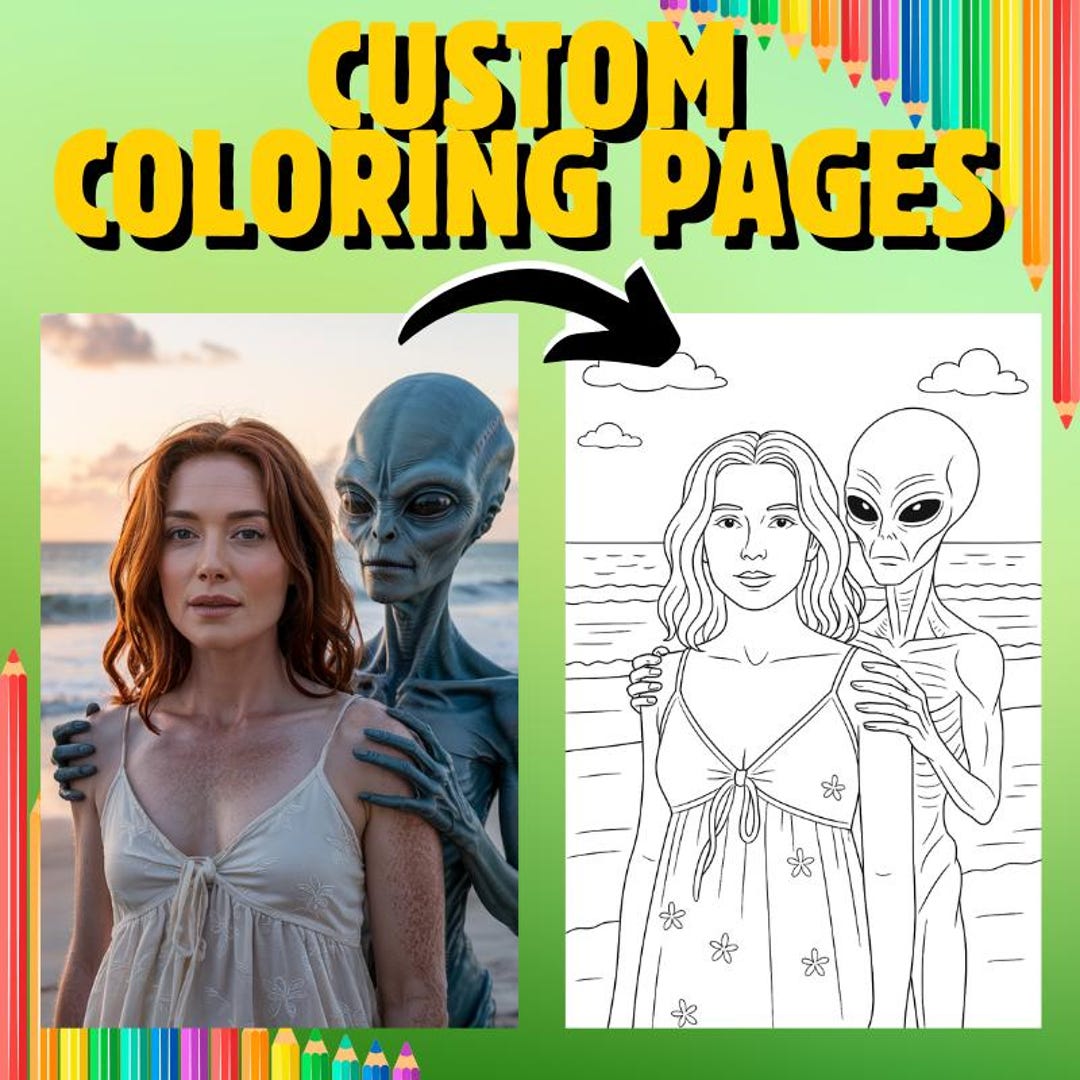 Custom Coloring Pages From Photo, Coloring Book Printable Paint Canvas, Adult Printable Coloring ...