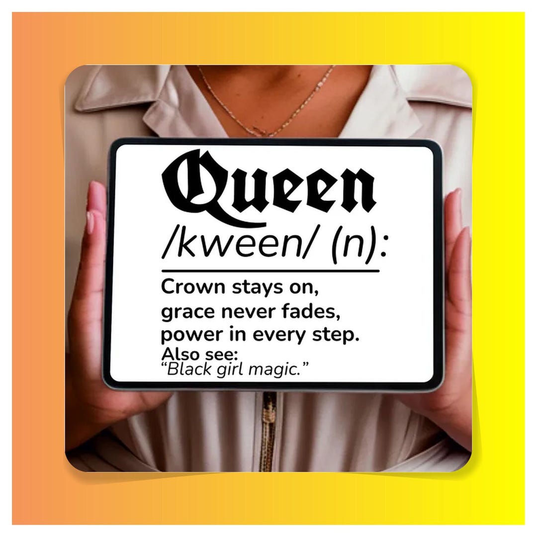 Visual Queen Message Queen Definition SVG PNG Eps | Inspirational Black Girl Magic Quote ...