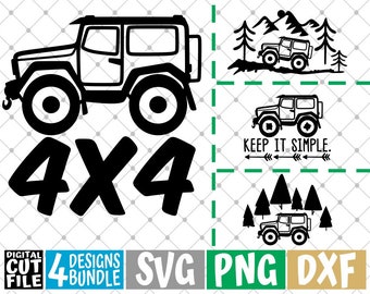 4x Suv 4x4 Designs Bundle svg, Travel svg, Trip, Mud svg, Wild svg, Off Road svg, File for Cricut, Silhouette, Vector, svg files for cricut