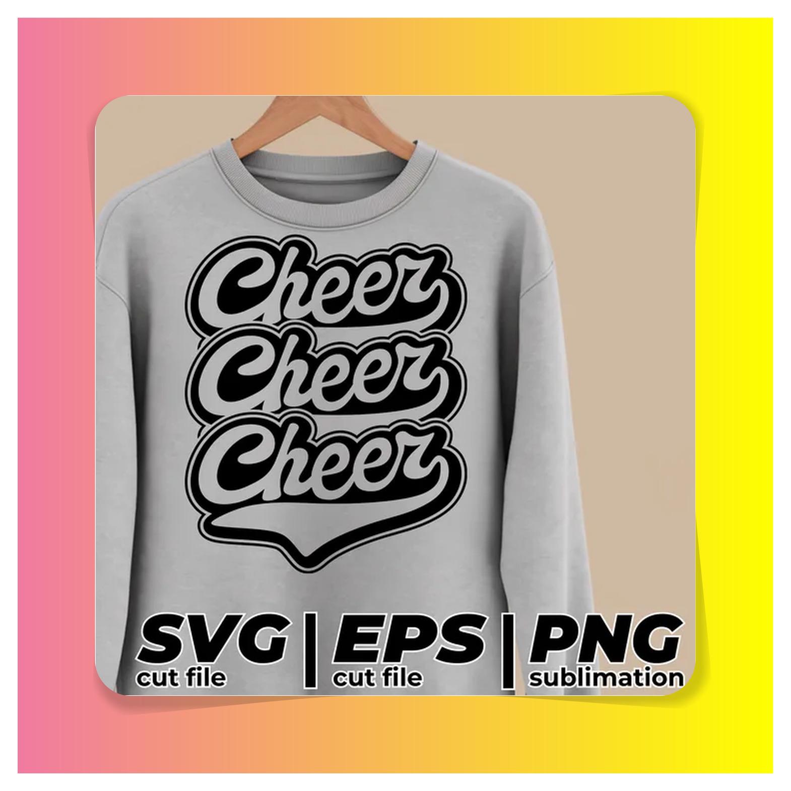 Cheer Cheer Cheer SVG File | Cheerleading Script Lettering for Cricut ...