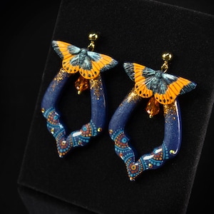 Brincos borboleta azul | Brincos pendentes marroquinos Boho | Brincos de borboleta Boho | Gift for mother