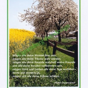 Tarjeta de felicitación tarjeta de felicitación tarjeta "Buenos deseos: bendición irlandesa" - tarjeta de la foto que dice tarjeta contemplativa Lysusly cristiana felicidad esperanza futuro