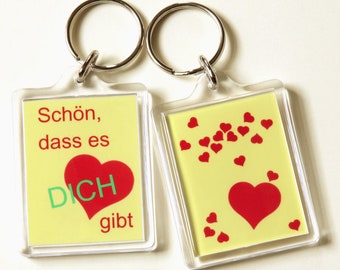 Sleutelhanger tashanger "Heartfelt Love" - hart geluk vriendschap gelukkig romantisch klein cadeautje Moederdag Valentijnsdag