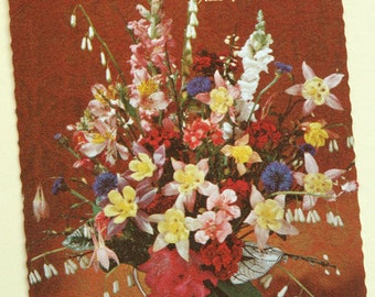 Carte Postale Vintage Nostalgia Card « Bouquet de Fleurs » pour la Fête des Mères - Collectionnez la rareté ancienne