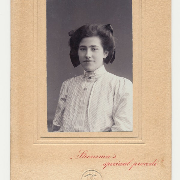 Vintage Carte de visite from Amsterdam around 1910 "Portrait Woman" - CDV alt Image Map Photography Portrait Rarity historically collect