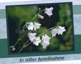 Carte funéraire « Bellflower » - Carte de condoléances Carte de condoléances Sympathie en deuil Condoléances