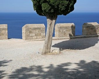 Photographie « Acropole Lindos » - Photo Petite Murale Cadeau Méditerranée Grèce Wanderlust Nature Mer