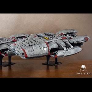 Kampfstern Galactica High Detail Schiffsmodell, Raumschiff Prop Replica Figur, Raumschiff Figur SciFi, Blut und Chrom, 3D gedruckte Figuren