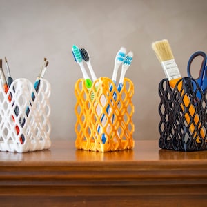 3D Gedruckter Stifthalter, Schreibtisch Organizer, Bleistiftbecher, Zahnbürstenhalter, Geschenk für Studenten, Geschenk für Lehrer, Bürsten, Schreibwaren Organizer