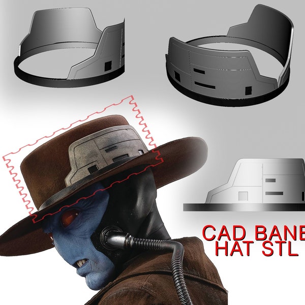 Cad Bane Hat STL, Cad Bane Costume, Cad Bane Hat Accessory, Cad Bane STL, Cad Bane Accessories, Bounty Hunter, Cad Bane Cosplay