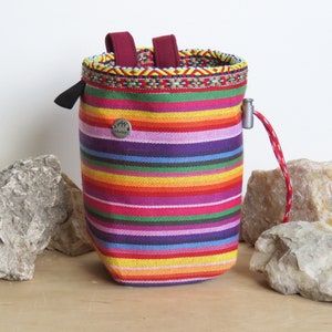 Ethnic Pattern Chalk Bag for Climber, Rock Climbing Colorfull Bag, Arampi 画像 1