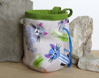 Chalk bag Colorful Cats, Rock Climbing chalk bag, Gift for Climber, Chalkbag, Arampi