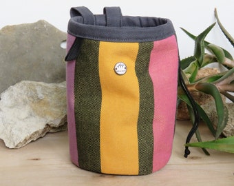 Vertical Stripes Chalk bag, Climbing chalk bag, Chalkbag, Gift for Climber, Colorful Stripes Bag