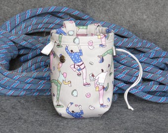 Escaladores en bolsa de magnesio, escaladores de bloque en la pared del gimnasio con presas, diseño impreso, Arampi