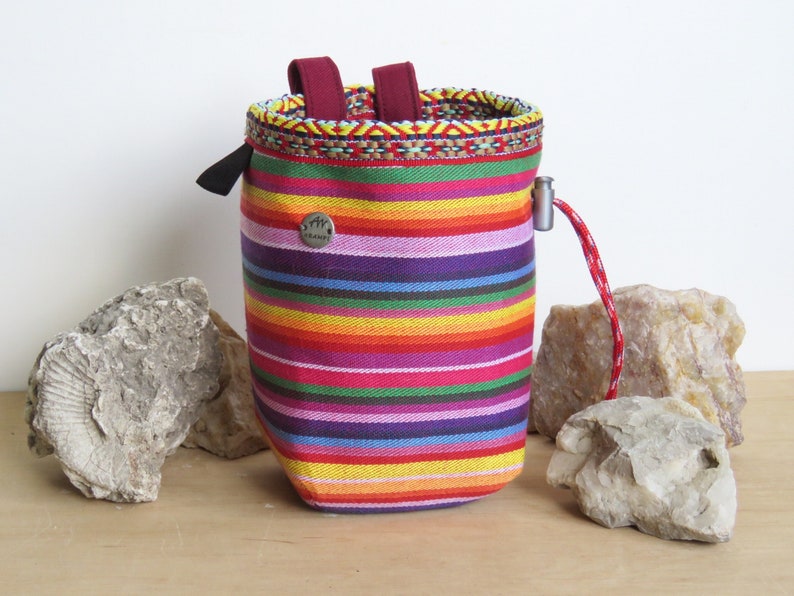 Ethnic Pattern Chalk Bag for Climber, Rock Climbing Colorfull Bag, Arampi 画像 1