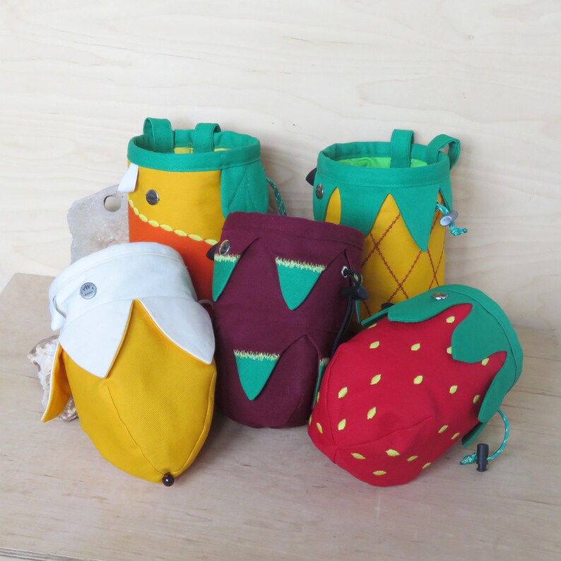 Sac de craie ananas, cadeau pour grimpeur, équipement d'escalade, série fruits Arampi image 14