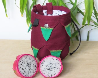 Dragon Fruit Chalk Bag, Rock Climbing Bag, Chalkbag, Gift for Climber, Pitaja bag, Arampi Fruits  Chalk Bags