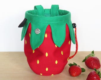 Strawberry Rock Climbing Chalk Bag, Fruit Chalk Bags Series, Original Gift for Climbers, Arampi Design
