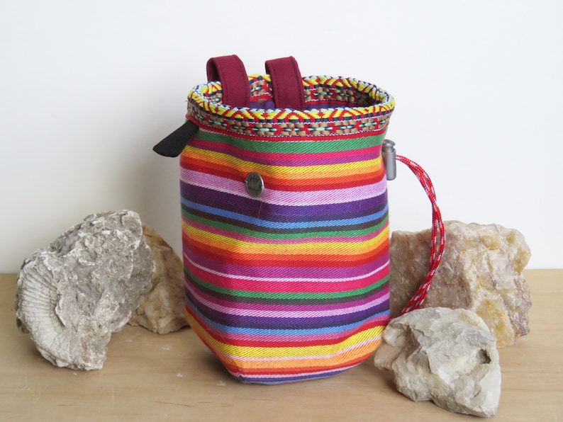 Ethnic Pattern Chalk Bag for Climber, Rock Climbing Colorfull Bag, Arampi 画像 6