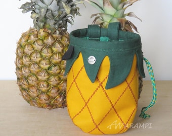 Pineapple Chalk Bag, Gift for Climber,  Rock Climbing Chalk Bag,  Fruits Series Chalk Bags Arampi