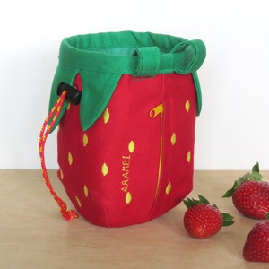 Strawberry Rock Climbing Chalk Bag, Fruit Chalk Bags Series, Original Gift for Climbers, Arampi Design image 3