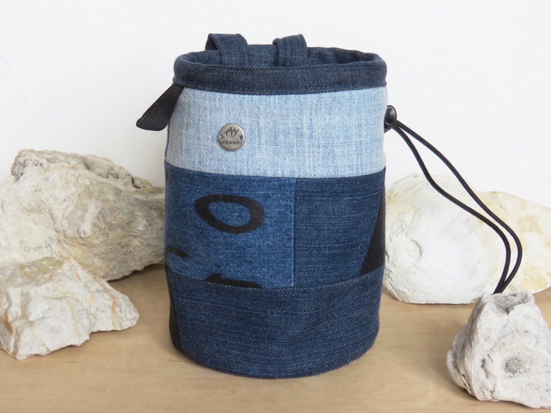 Upcycled Jeans Chalk Bag Reclaimed Denim Chalkbbag Rock Etsy