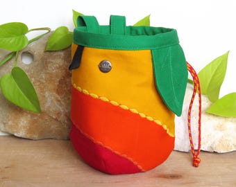 Mango Chalk Bag, Rock Climbing Bag, Sweet Mango Fruit Gift for Climber, Chalkbag, Arampi design