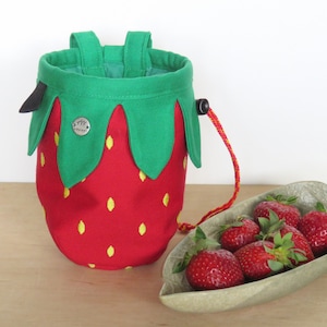 Strawberry Rock Climbing Chalk Bag, Fruit Chalk Bags Series, Original Gift for Climbers, Arampi Design image 9