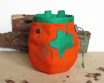 Fall Pumpkin Climbing Chalk Bag, schattig en geliefd cadeau voor klimmer, AutumnTravels Rock Climbing Bag