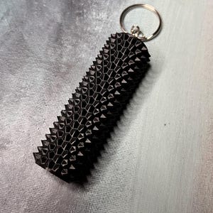 Pocket Stim Sensory Fidget Keychain with Built-In Lip Balm Holder