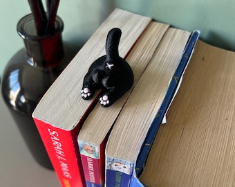 Funny Cat Butt Bookmark White Animal Bookmark Shelf Decor Book Lover Gift