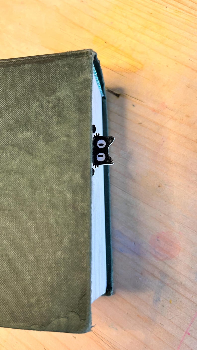 Peeking Black Cat Bookmark Clip Cute Book Lover Gift Animal Reading Accessory for Books Journals Notebooks
