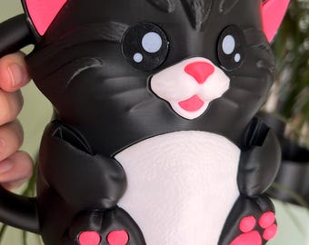 Kubek na lody Black Cat z szufladką na smakołyki: Kubek deserowy 3D Kitty