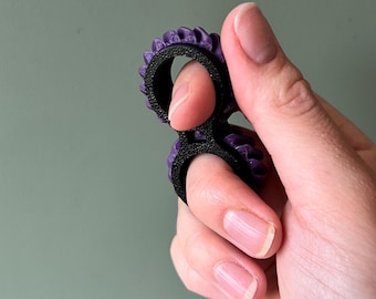 Färgförändrande Fidget Ring Spinner med dubbel textur: Sensorisk taktil leksak