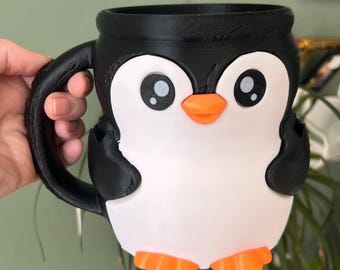 Kubek z uchwytem na lody Penguin z ukrytą szufladką na smakołyki