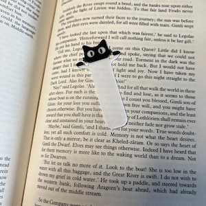 Peeking Black Cat Bookmark Clip Cute Book Lover Gift Animal Reading Accessory for Books Journals Notebooks