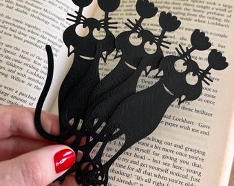 XL Hanging Black Cat Bookmark Whimsical Cat Lover Gift Unique Reading Accessory